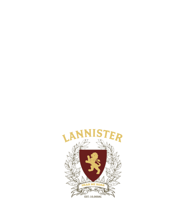 Lannister model alb pe tricou