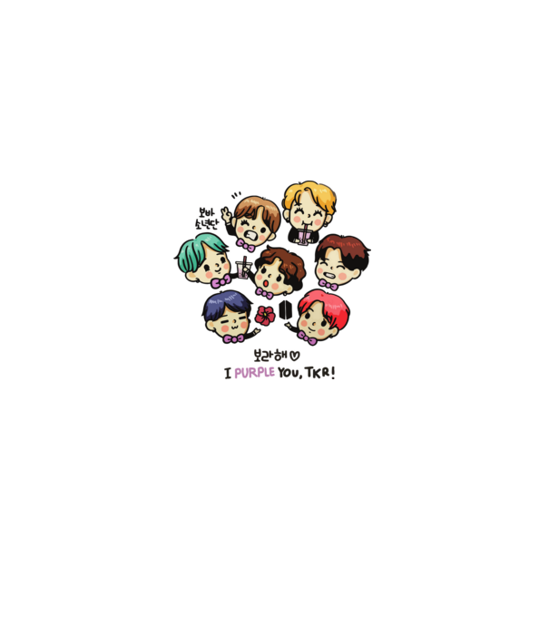 BTS chibi model liliachiu pe tricou