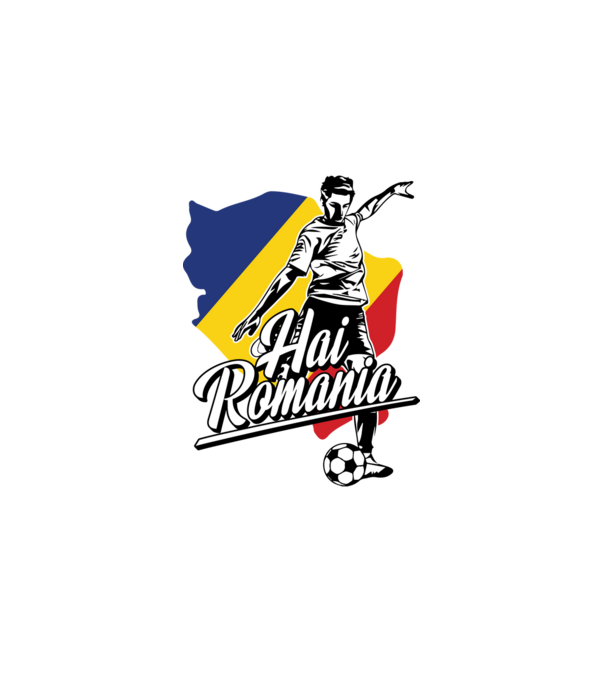 Hai romania fotbal model negru pe tricou