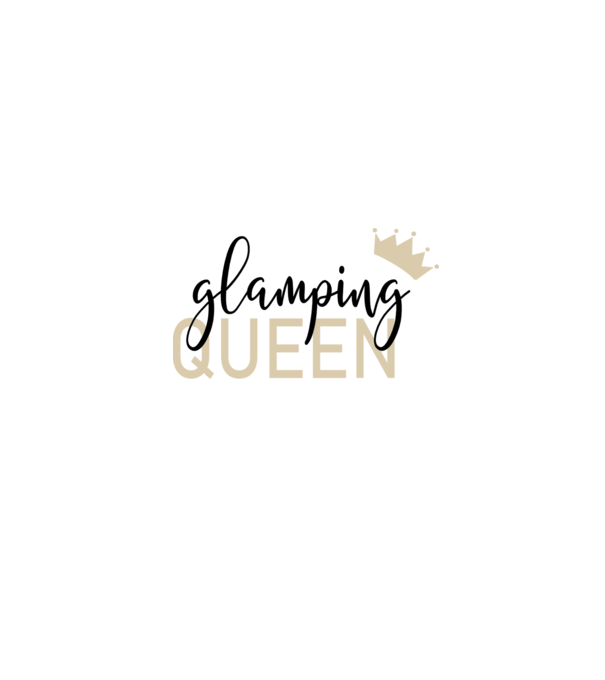 Glamping queen model alb pe tricou