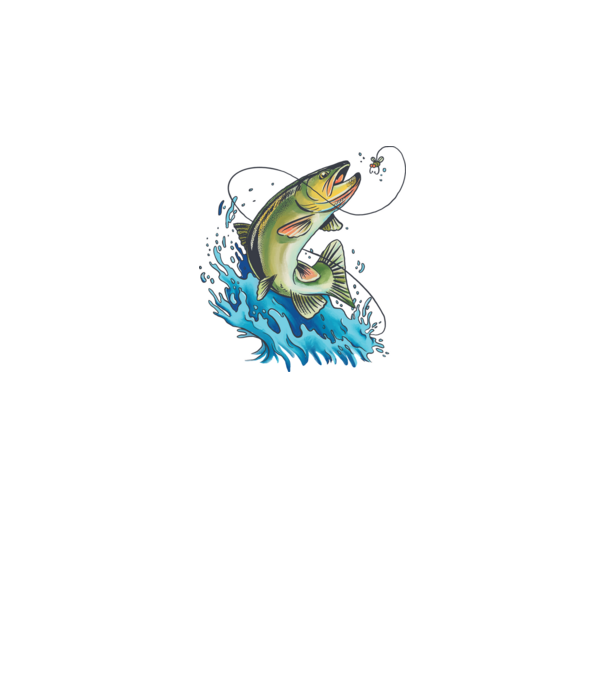 Fish model alb pe tricou