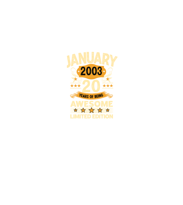 January 2003 20 years of being limited edition model albastru jeanși pe tricou