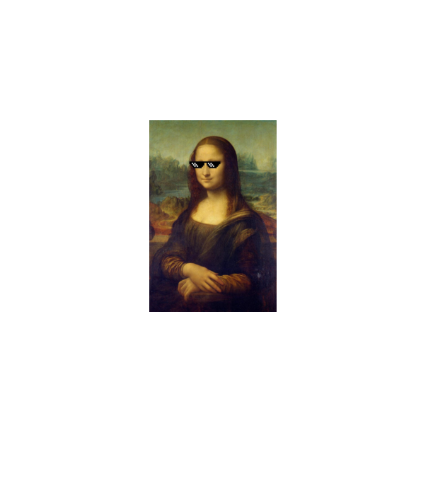 Mona Lisa Deal with it model negru pe tricou
