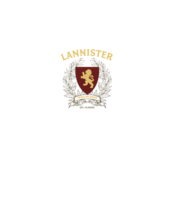 Lannister model alb pe tricou