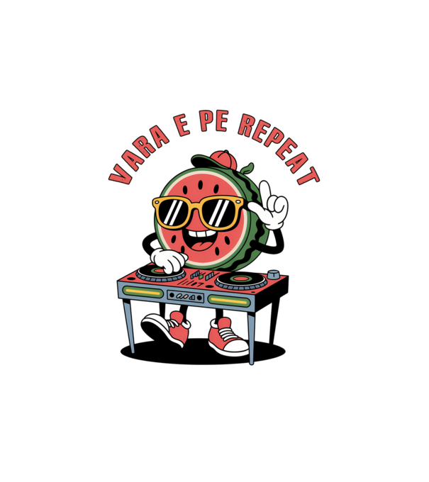 Vara e pe repeat model alb pe tricou
