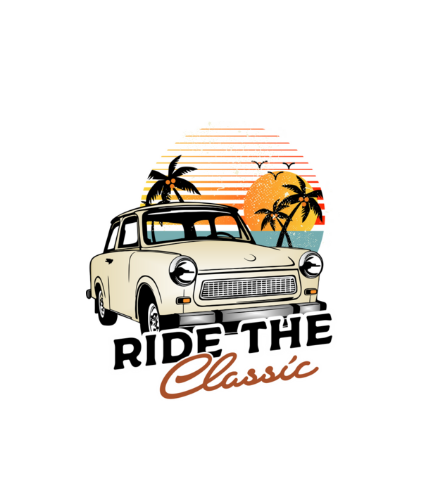 Trabant Ride The Classic model alb pe tricou