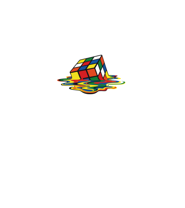 Melting Rubik model negru pe tricou