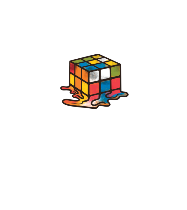 Melted Rubik model negru pe tricou