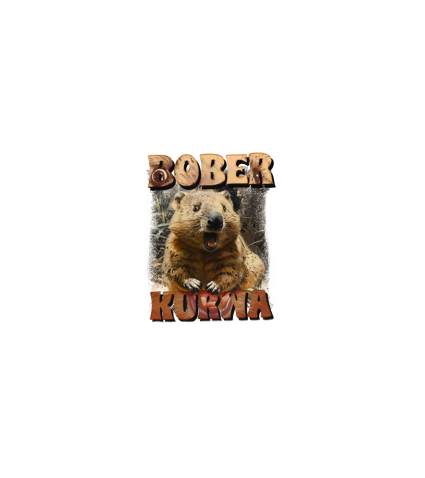 BOBER wombat model negru pe tricou