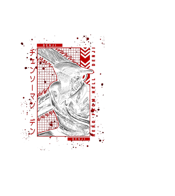 Denji Chainsaw man model negru pe tricou