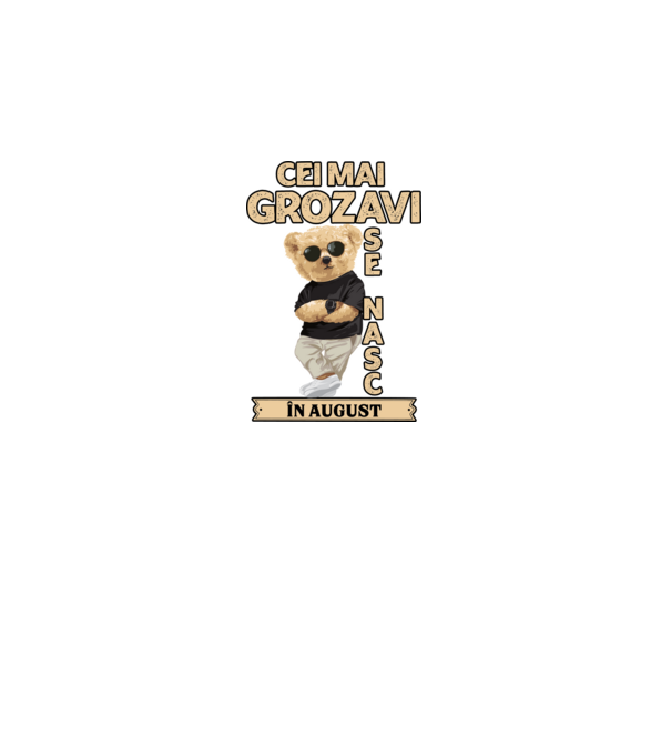 Teddy cel cool August model negru pe tricou