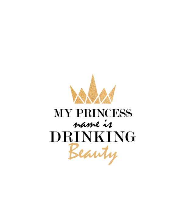 Drinking beauty gold model alb pe tricou