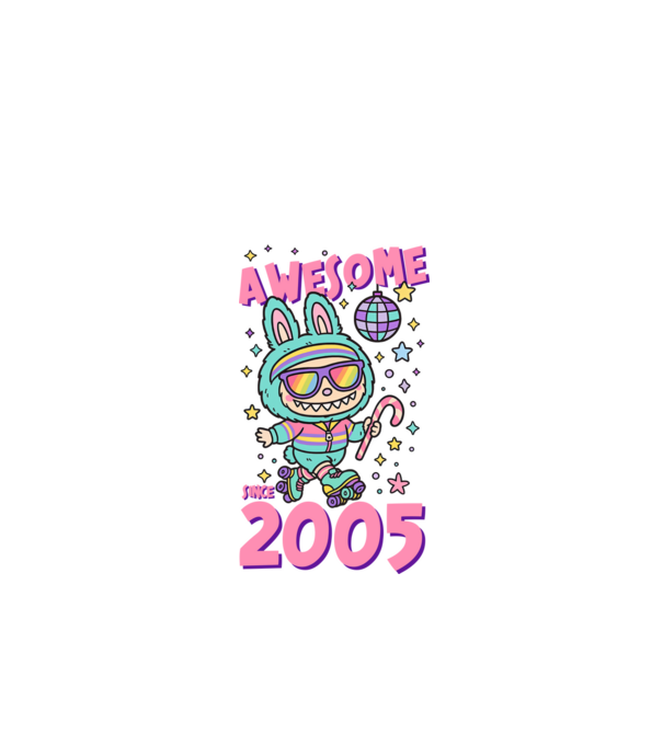 Awesome since 2005 - Labubu model negru pe tricou