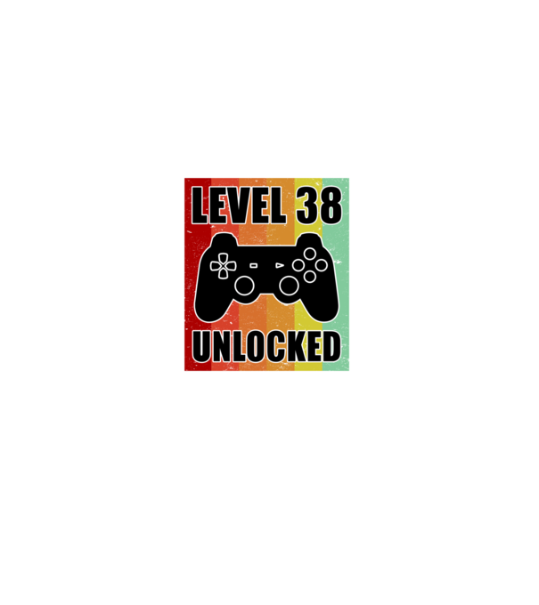 level 38 unlocked retro gamer model negru pe tricou