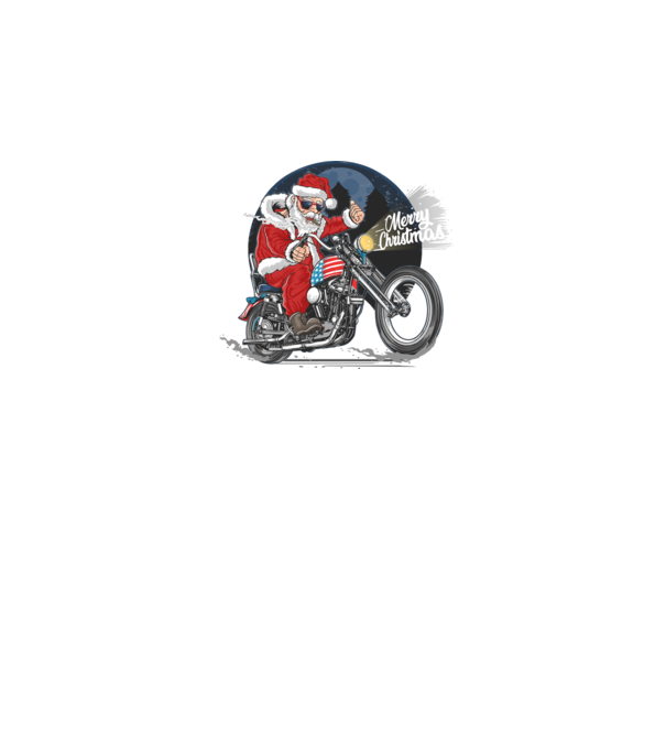 Santa Motocicletă Merry Christmas model negru pe tricou