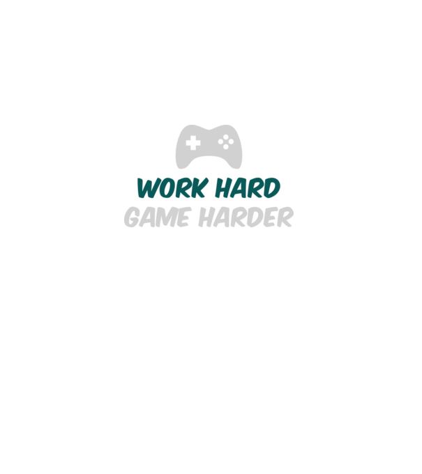 Work hard, game harder model negru pe tricou