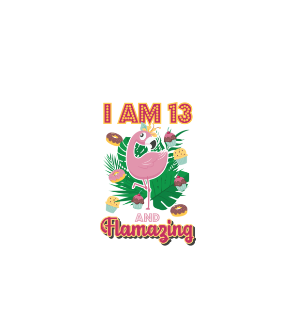 FLAMAZING Birthday 13 Years old model alb pe tricou