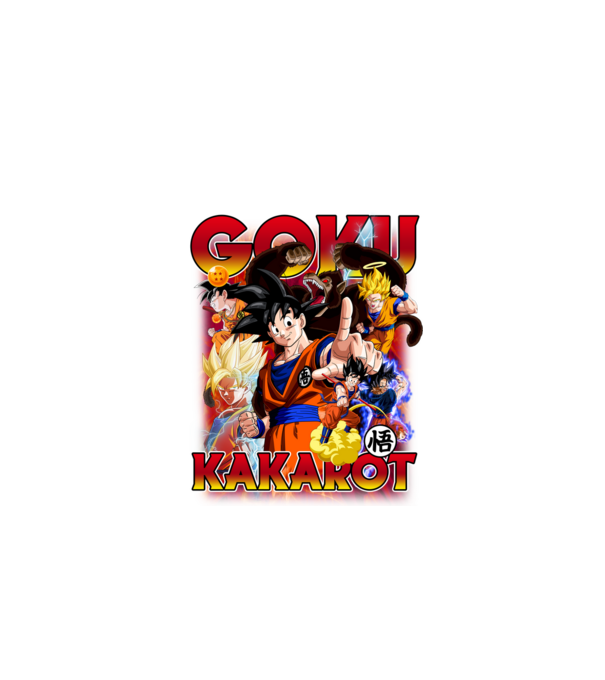 goku dragonball model roșu pe tricou