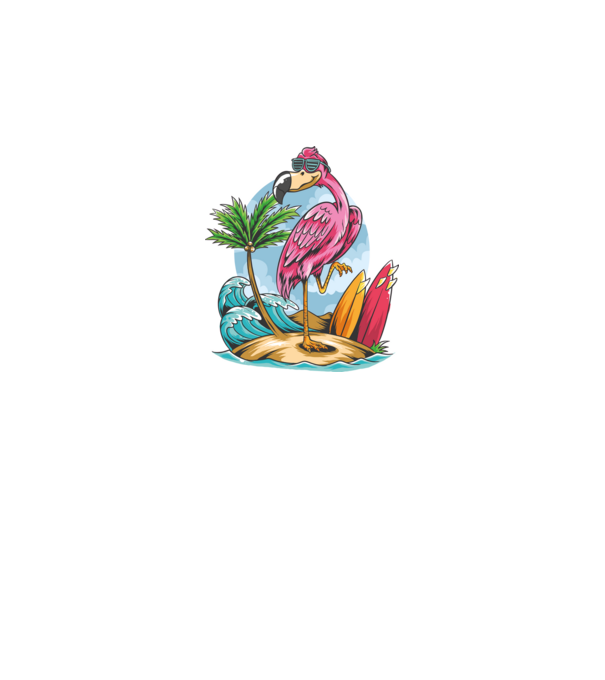 Surfer flamingo model negru pe tricou