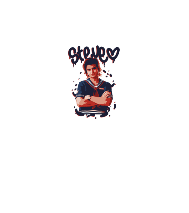 steve stranger things model alb pe tricou