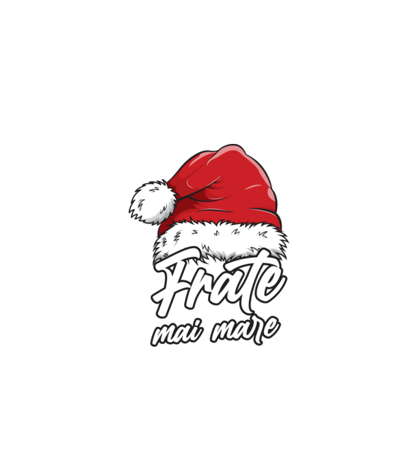 frate mai mare Santa Hat model negru pe tricou