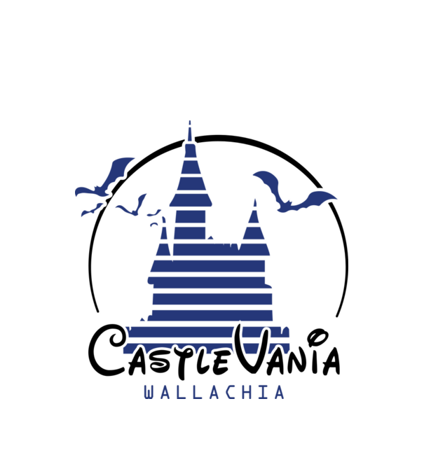 România CastleVania model alb pe tricou