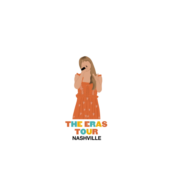 Taylor Swift The Eras Tour Nashville 3 model alb pe tricou