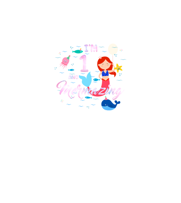 Mermazing Birthday 1 model negru pe tricou