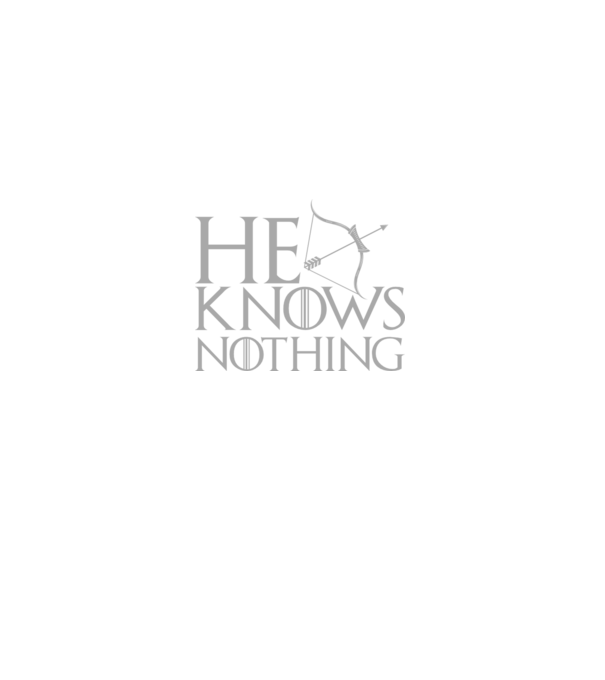 Cuplu He knows nothing model negru pe tricou