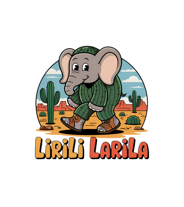 Lirili Larila model alb pe tricou