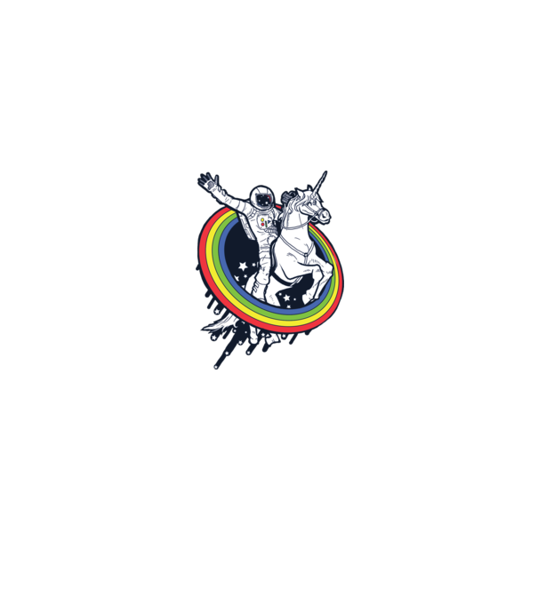 Unicorn Spaceman model albastru regal pe tricou