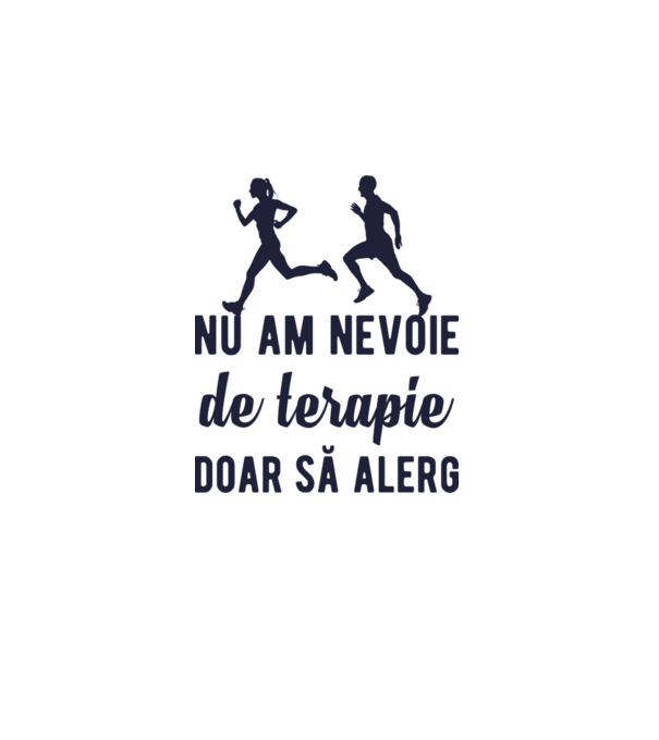nu am nevoie de terapie, doar să alerg model gri pe tricou