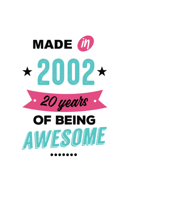 MADE in 2002 model negru pe tricou