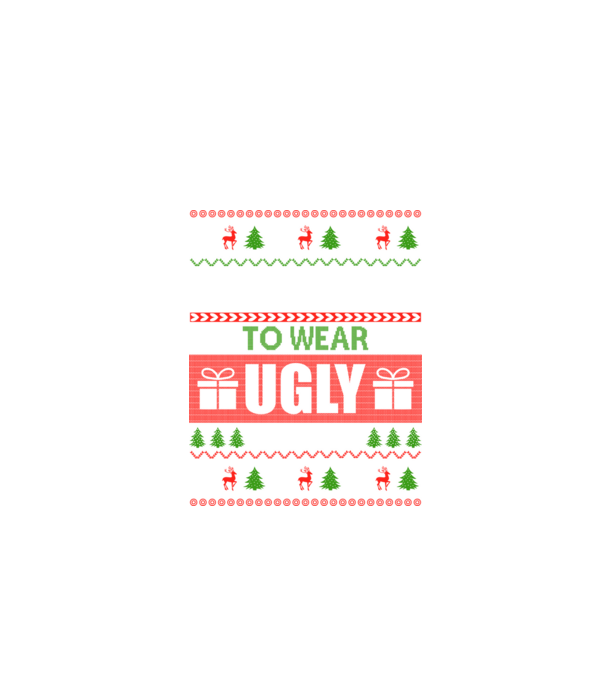 Too Cute for ugly sweater model negru pe tricou