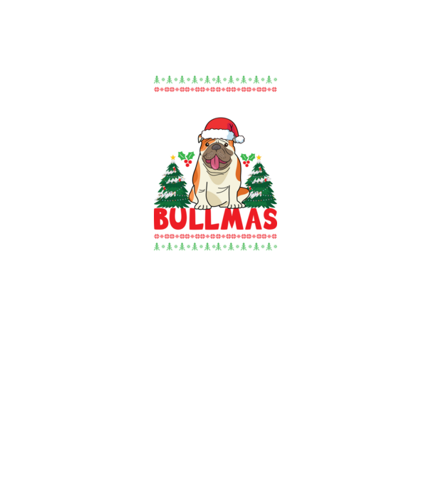 Merry bullmas ugly sweater model negru pe tricou