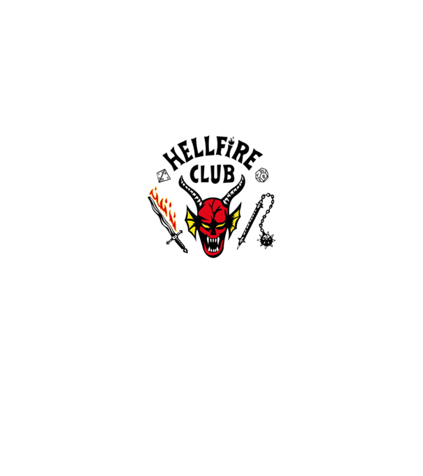 HELLFIRE CLUB model alb pe tricou