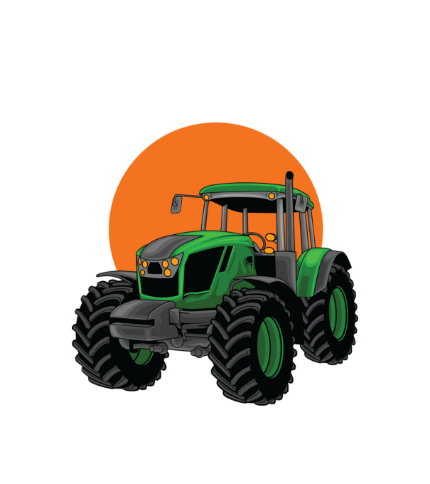 TRACTOR model alb pe tricou