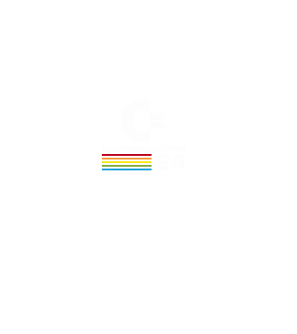 Commodore 64 logo on black model negru pe tricou