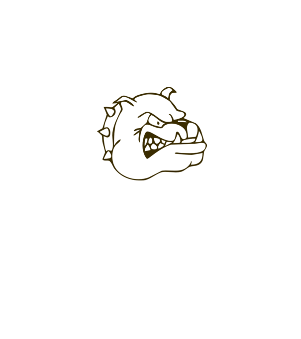 Bulldog model alb pe tricou
