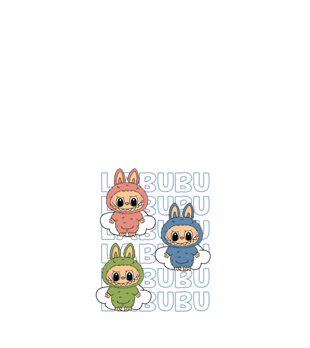 LABUBU model alb pe tricou
