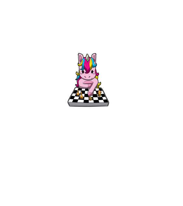 Chessicorn model negru pe tricou