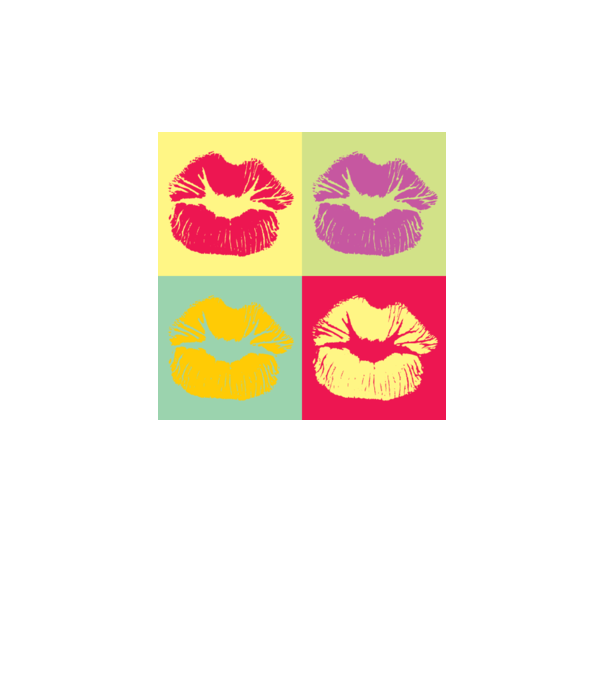 Pop Art Kiss model galben neon pe tricou