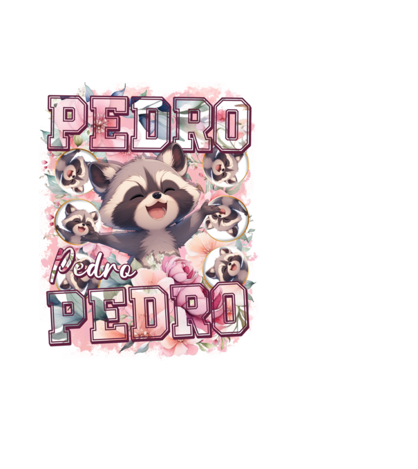 Girly Pedro model negru pe tricou