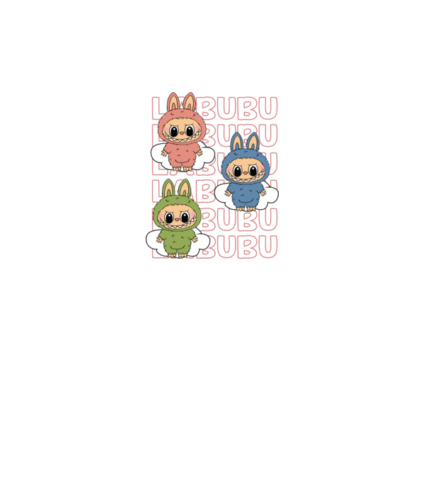 LABUBU model alb pe tricou