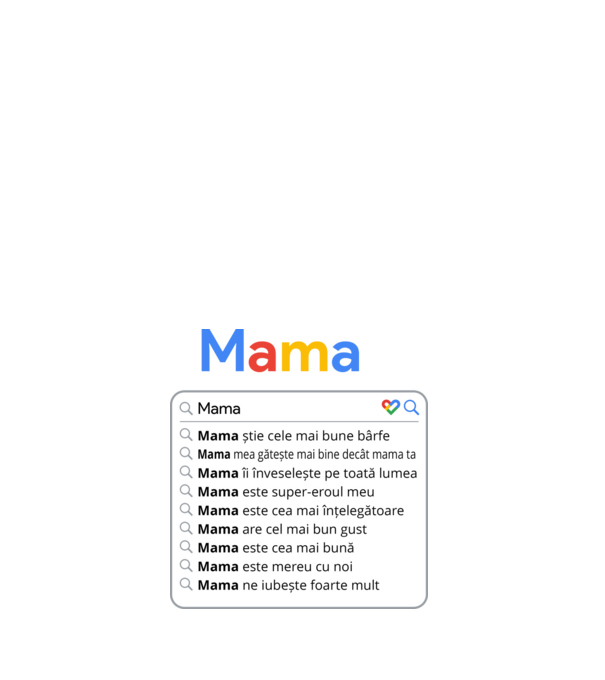 căutare Google Mama model alb pe tricou