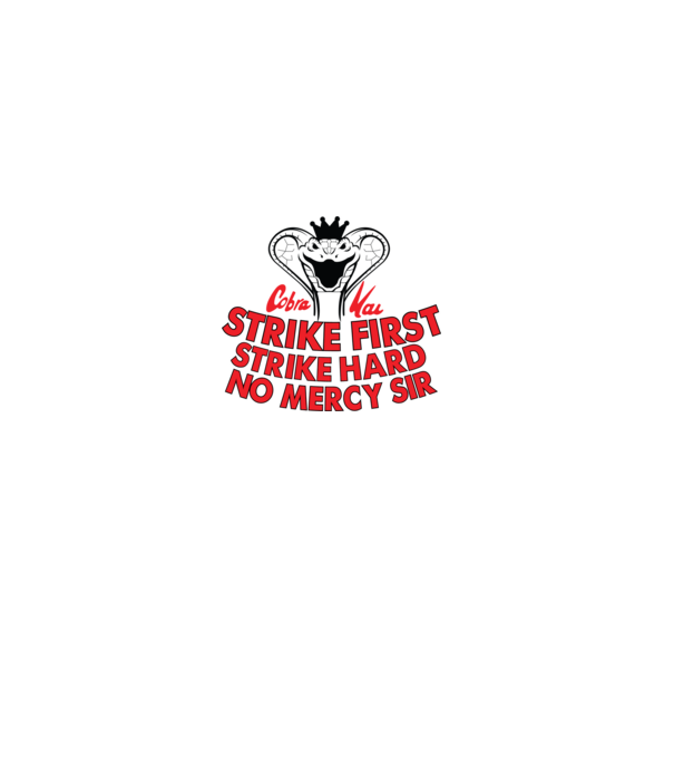 Strike first strike hard logo model alb pe tricou