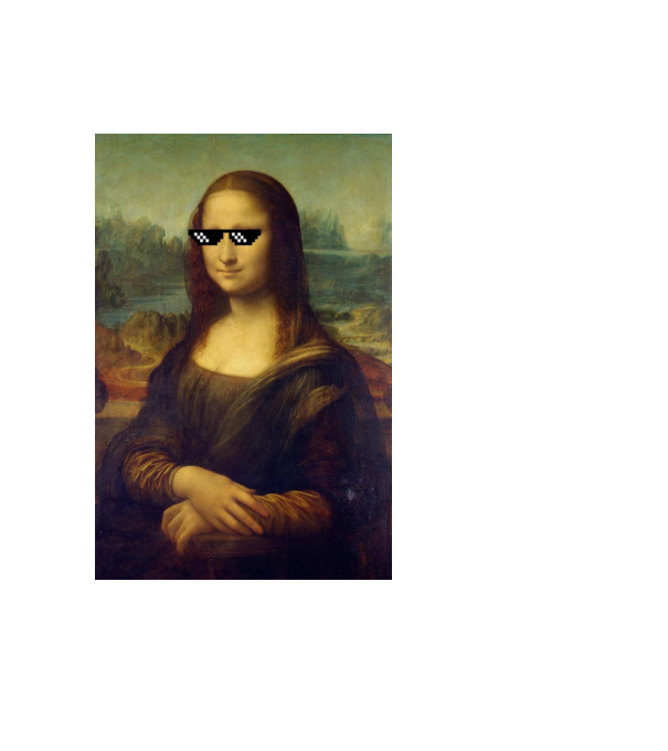 Mona Lisa Deal with it model negru pe tricou