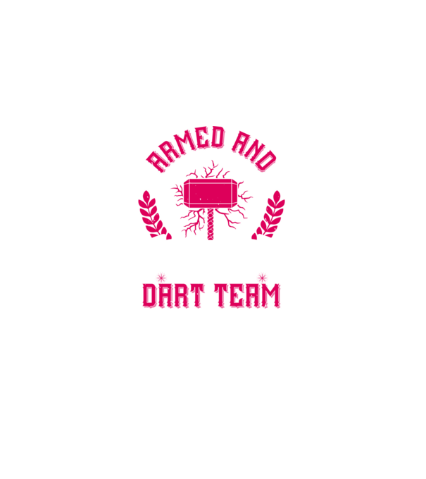 Armed and Hammered dart team model negru pe tricou