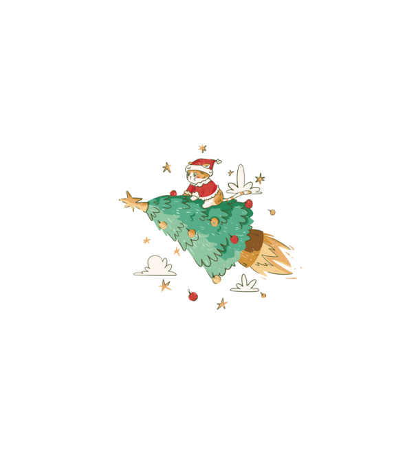 Christmas cat model negru pe tricou