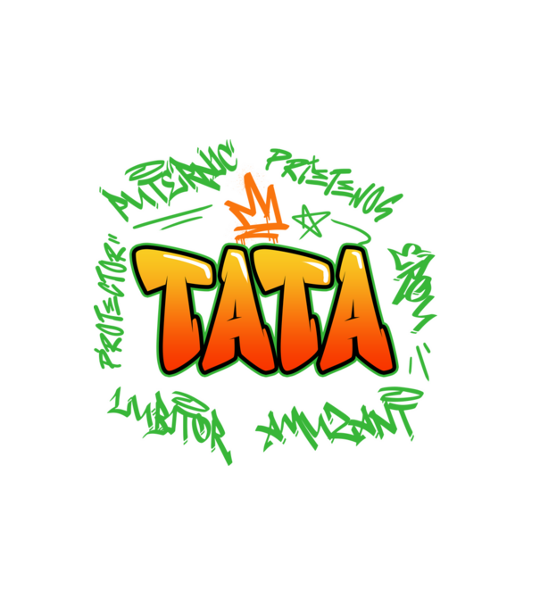 Graffiti tata model alb pe tricou